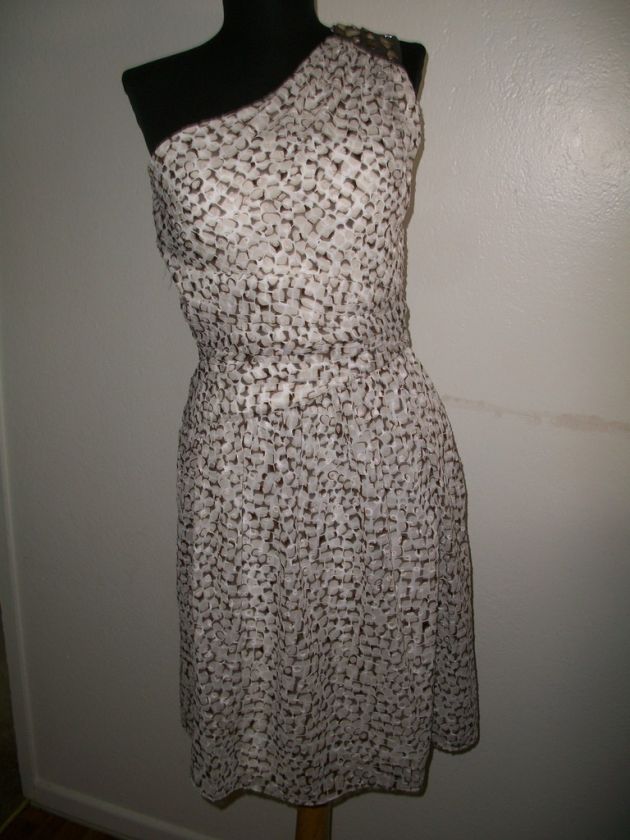 NWOT Max & Cleo Beaded One Shoulder Dress Sz 4  