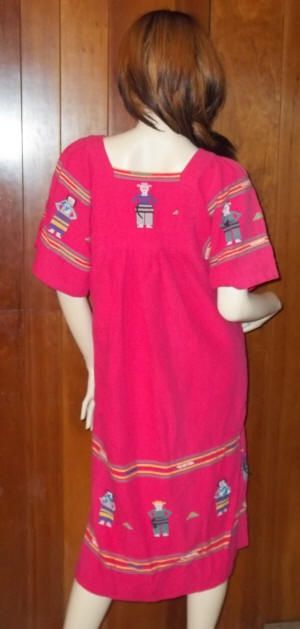 DESCRIPTION VTG GUATEMALAN HUIPIL LITTLE PEOPLE HANDWOVEN DRESS 