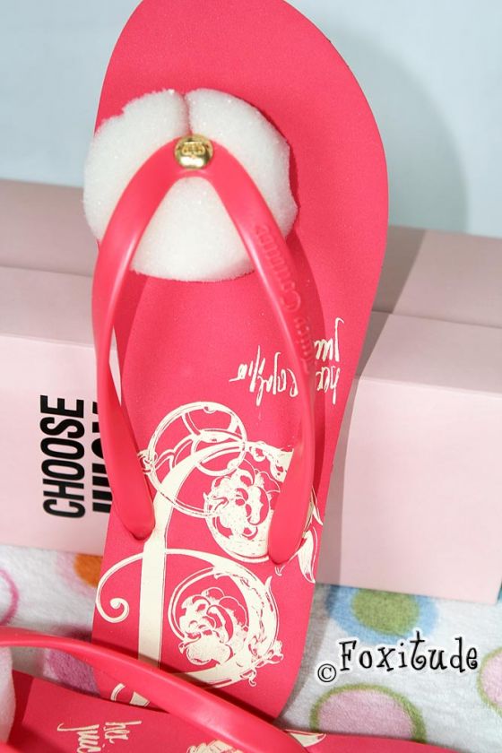 Juicy Couture Helda Flip Flops NIB Coral Sz 8 765207268911  