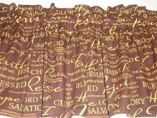 Scripture Christian Valance Curtain  