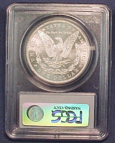 High grade uncirculated PCGS certified 1885 GSA Morgan dollar graded 