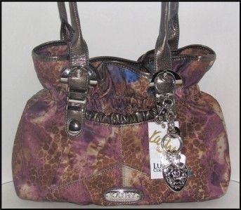 Kathy Van Zeeland Diva Daisy Mallard Leopard Belt Shopper & Charms Nwt 