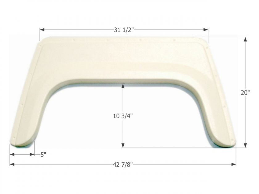 RV Single Fender Skirt Class A B C Motorhome   FS343 Off White  