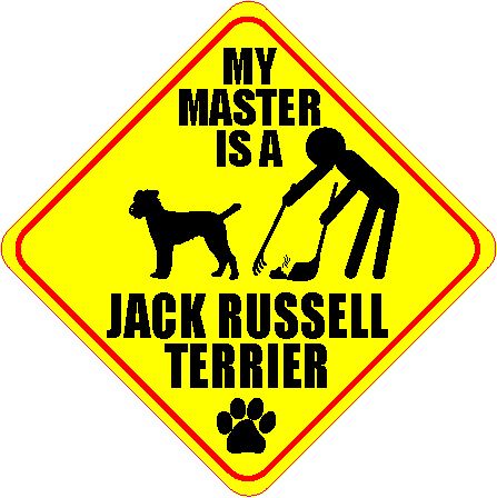 MY MASTER IS A JACK RUSSELL TERRIER 4 DOG POOP STICKER  