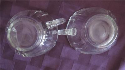 Vintage Federal Glass Madrid Clear Etched Cups Only 1932 1939 Lot of 2 