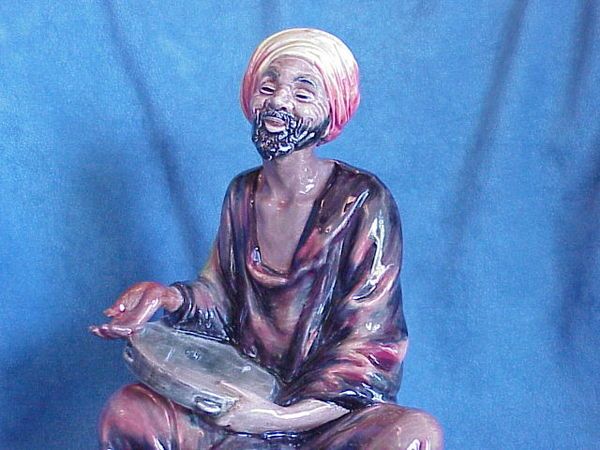   Painted Royal Doulton MENDICANT Arab Market Tamborine Figurine 1365