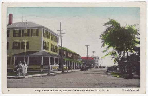 Postcard Temple Avenue in Ocean Park, Maine  