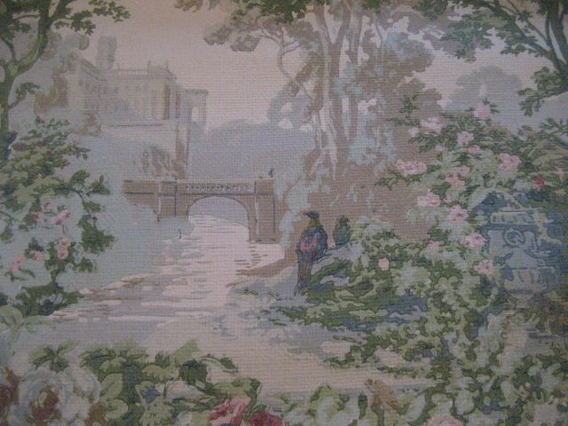 METRE GENUINE VINTAGE RETRO WALLPAPER 1940S PICTORIAL  