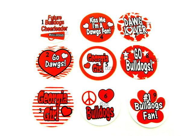 50 Precut Girly Georgia Bulldogs Bottle Cap Images  