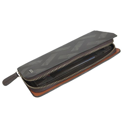   Closure Long Purse Wallet Coin ID Card Holder Makeup Bag Dark Brown