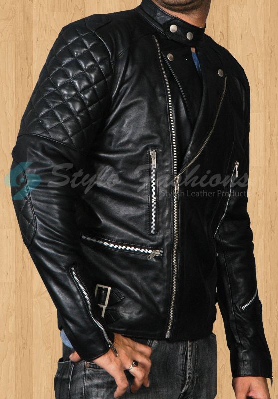 Punk Brando Bikers Motorcycle Black Racer Leather Jacket  