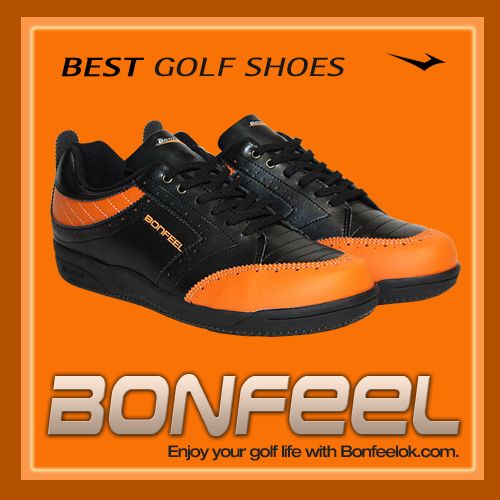 NEW Bonfeel Golf Shoes Mens Best Brand K5 Black/OR Size All  