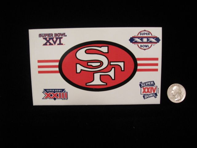 JOE MONTANA 49ers 4 SUPER BOWL LOGO DECAL STICKER  