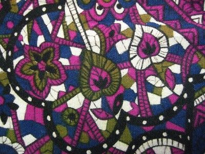 VINTAGE 50s 60s MULTICOLOR paisley WIGGLE DRESS PIN UP  