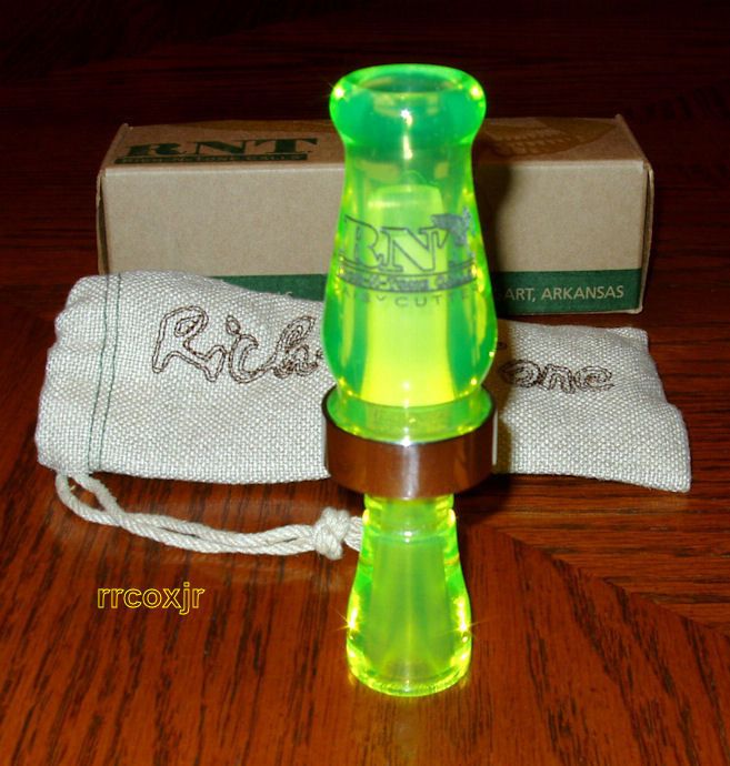  TONE DAISY CUTTER ACRYLIC SINGLE REED DUCK CALL FLUORESCENT GREEN NEW