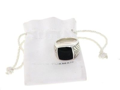 David Yurman Chevron Collection 925 Sterling Silver 15mm Black Onyx 