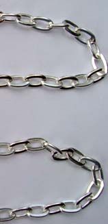   silver plated links measure 4 8mm wide x 8 5mm long chain link is