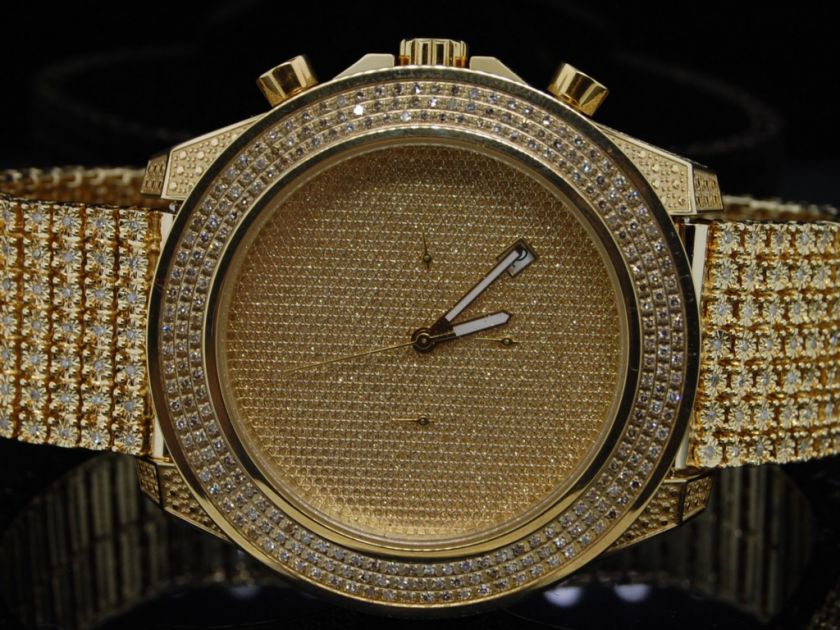 JOE RODEO 6CT JOJO 7 ROW GOLD CUSTOM BAND DIAMOND WATCH  