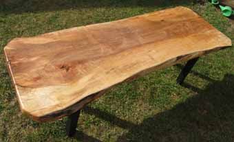 HUGE Live / Natural Edge Slab Spalted Maple Desk Table  