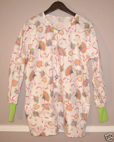 ANGELICA Nurse Scrub Snap Buttom Top Jacket Size M  