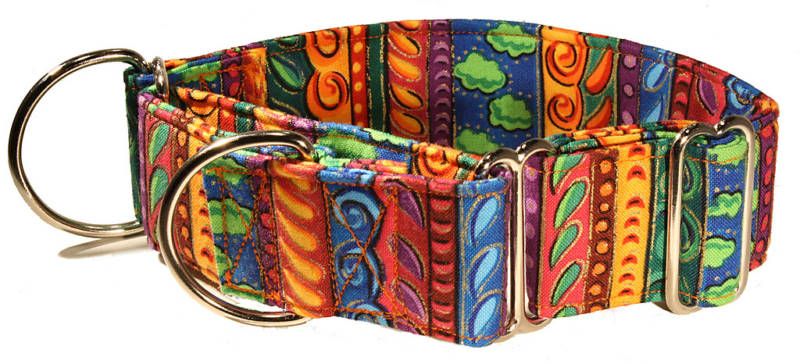 Swirls and Stripes Martingale Dog Collar  