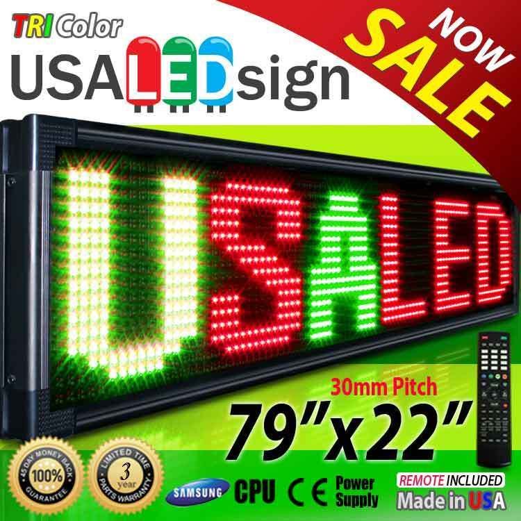    30MM TRI COLOR OUTDOOR PROGRAMMABLE SCROLLING MESSAGE BOARD  