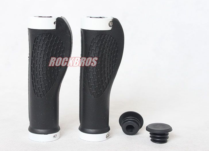 Bike MTB Ultralight Rubber Lock on Grips White  