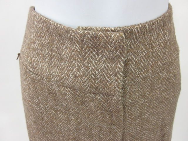 MAG MAGASCHONI Brown Tweed Cashmere Slacks Pants Size 2  