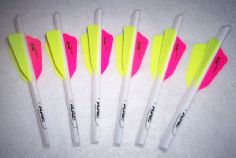 AAE QuikFletch Max 2.2 Vanes Yellow/Pink w/White Wraps  