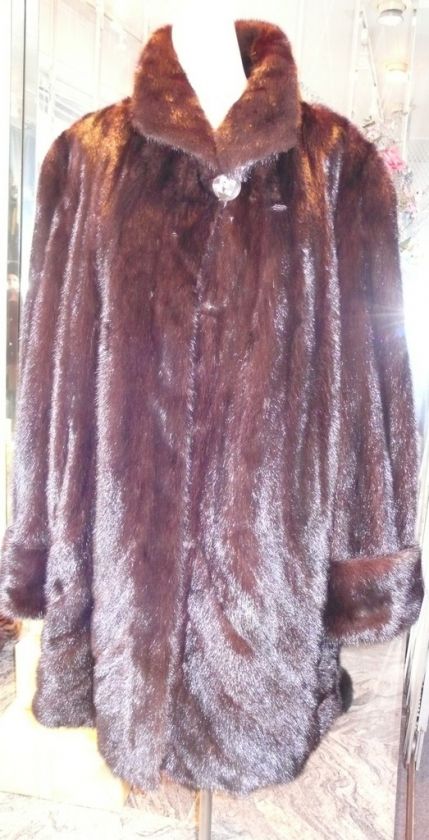 NWT Mahogany MINK FUR Stroller Coat PLUS SIZE 24  