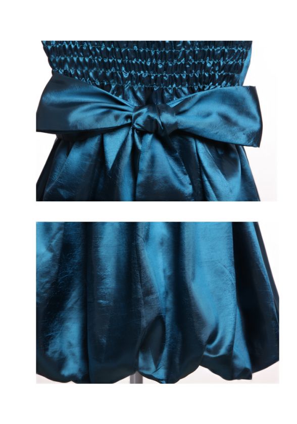 STUNNING BALLON TIE BACK COCKTAIL EVENING DRESS BLUE S  