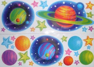 WALL DECAL/STICKERS☻KIDS ROOM☻SOLAR SYSTEM☻STARS☻PLANET☻BOYS 