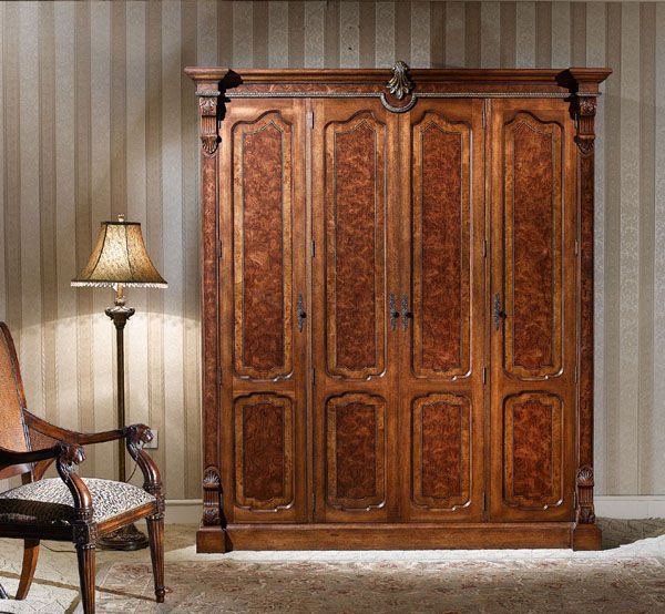 Warm Brown Rococo Closet Wardrobe  