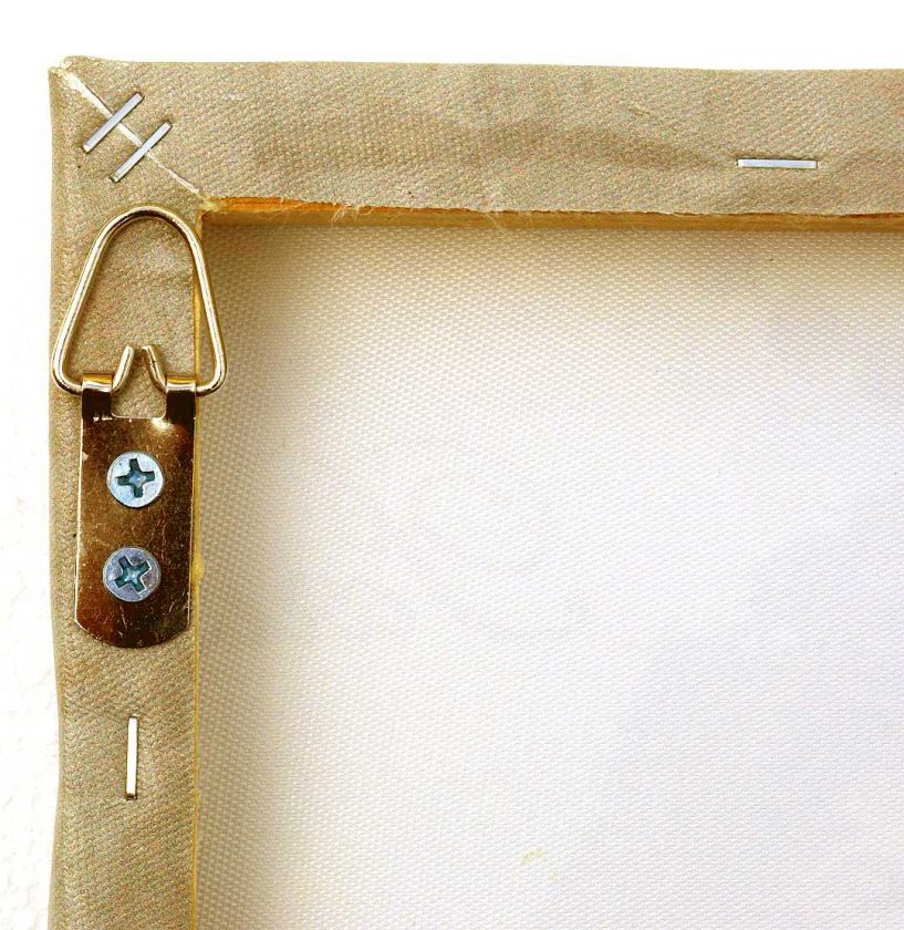 Detailed view of metal picture hanger