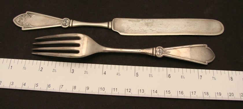 1800 Youth Set of Knife Fork w/ original box Antique  