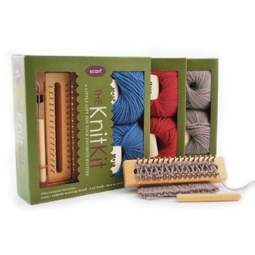 The Knit Kit Tadpole Knitting Board Complete Scarf Kit DVD 100% Wool 