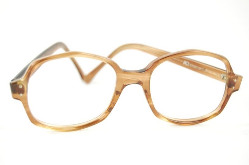 VTG 70s   American Optical   Amber Octagon Shape Acrylic Unisex 