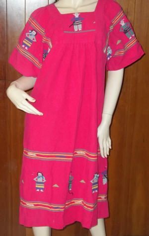 VTG GUATEMALAN HUIPIL LITTLE PEOPLE HANDWOVEN DRESS  