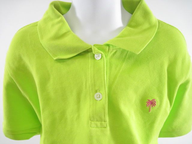 LILLY PULITZER Girls Neon Green Polo Shirt Top Size M  