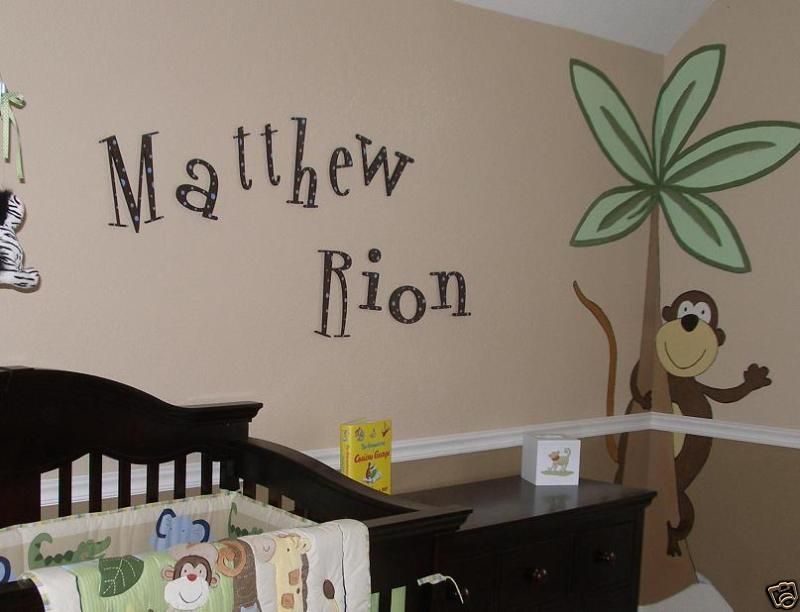 10 Wooden nursery wall letters Espresso w/ polka dots  