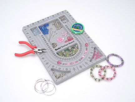 JEWELRY MAKING STARTER KIT with BEAD BOARD & GOLD FINDING SUPPLIES 