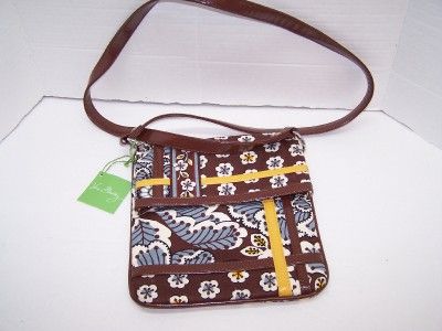 Vera Bradley Flipster Slate Blooms Messenger Cross Body Purse NWT 