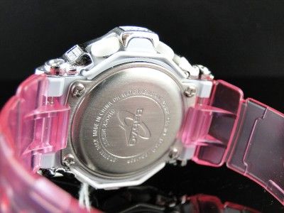 BRAND NEW G SHOCK PINK BABY G LADIES WOMENS WHITE SIMULATED DIAMOND 