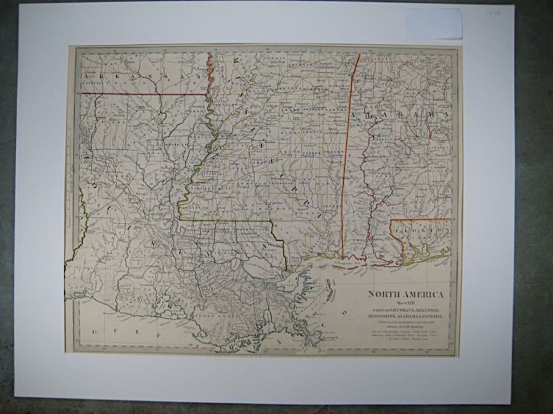 1846 SDUK Map of Louisiana, Mississippi, Alabama, FL  