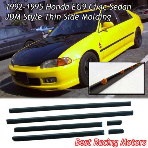 92 95 Civic 4dr Sedan Thin Side Door Molding (ABS)  