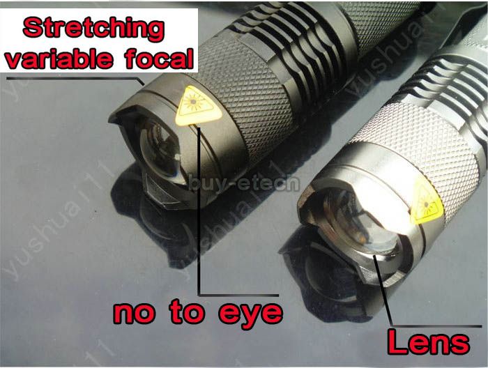 2PCS CREE Q5 WC LED 350 Lumens LM Torch Flashlight Lamp 3 Modes Black 