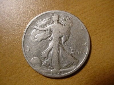 1921 D SILVER WALKING LIBERTY HALF DOLLAR  