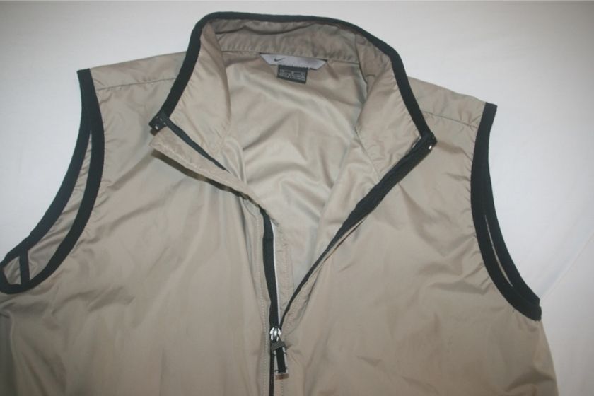 Nike Full Zip Wind Rain Vest Mens M NEW Taupe  