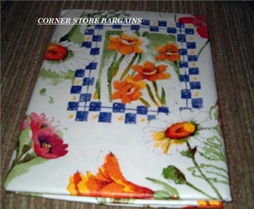 Floral Vinyl Tablecloth 52x70 new Sultans Linens  