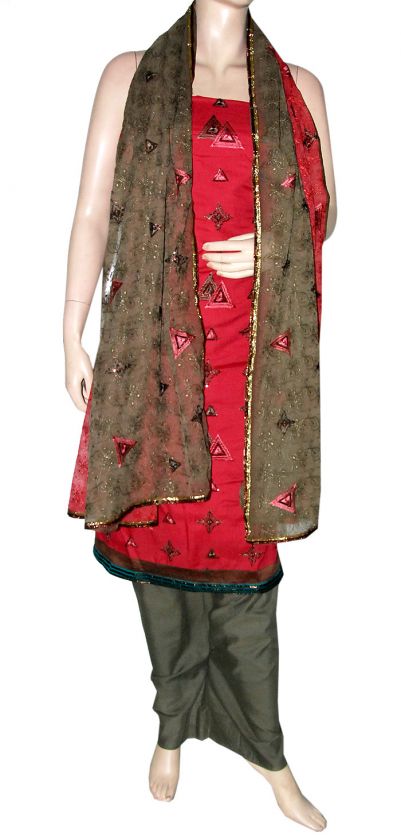 party wear salwar kameez suit adorned with embroidery sequins work